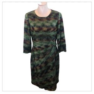 Tahari Career Textured Fall Zig Zag Dress